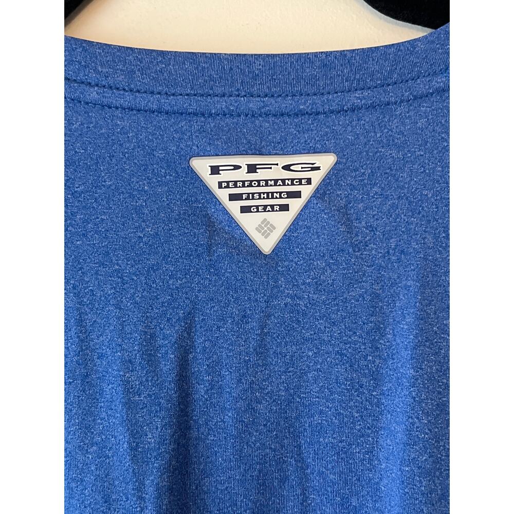 Columbia PFG terminal tackle sun protection fishing longsleeve shirt blue med - Picture 6 of 7